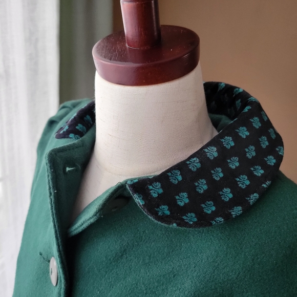 Vintage Rothschild Green Wool Blend Girls Coat Size 6X Fit & Flare - Picture 6 of 15